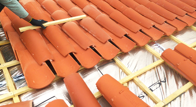 Flat roof tile clay - TUILE PLATE DE FRANCE - TERREAL